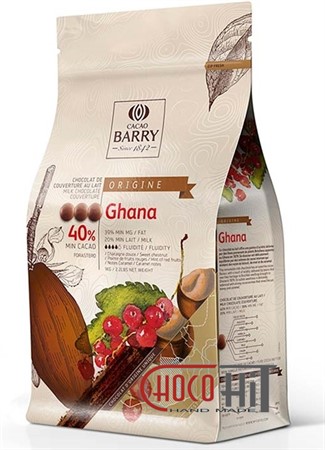 3496 Молочный шоколад для фонтанов Cacao Barry Origine "Ghana" 40% 1кг (в каллетах) - фото 71073