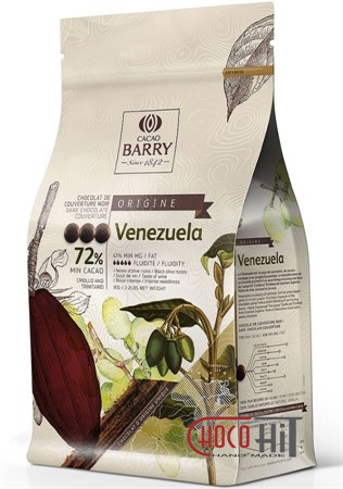 3497 Горький шоколад для фонтанов Cacao Barry Origine "Venezuela" 72% 1кг (в каллетах) - фото 71089