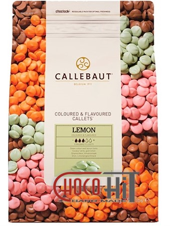 2967 Зеленый шоколад для фонтанов Callebaut Lemon 2,5кг (в каллетах) со вкусом лайма, лимона - фото 71111