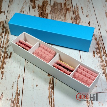 Мини шоколадки ассорти "Клубничный шоколад" 12шт (коробка 18,5х4см) - фото 71134
